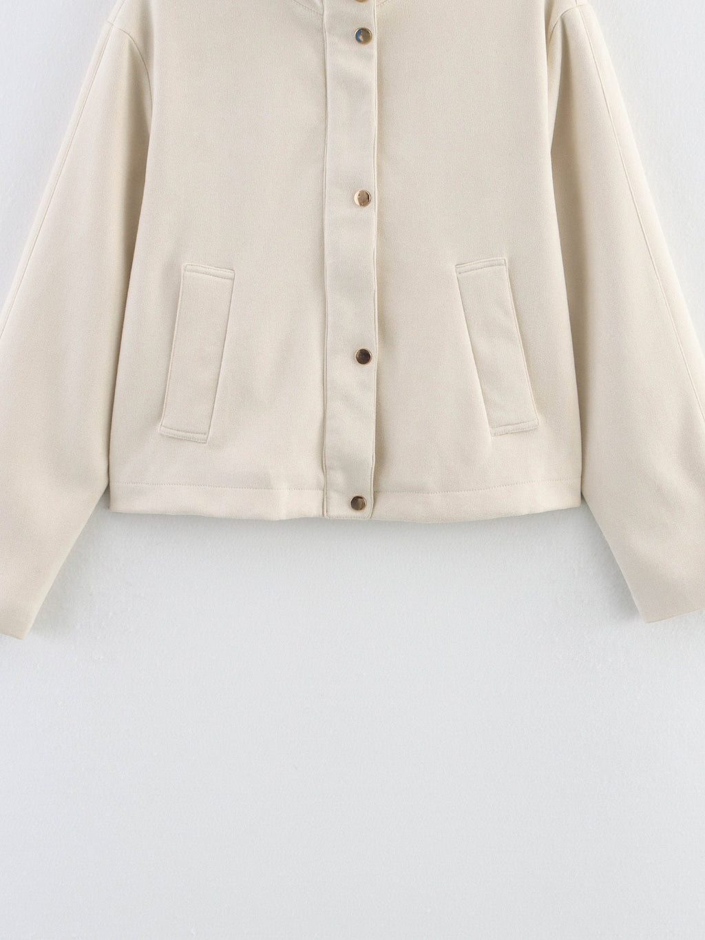 Women's new fashion suede textured stand collar jacket Coat