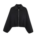 Women's 2025 new fashion puffy hem short zipper jacket Coat