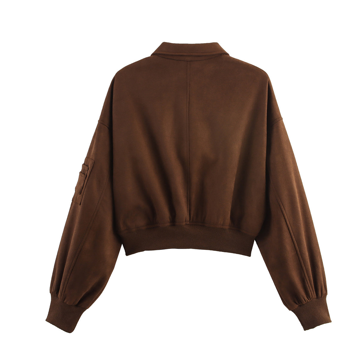 Women's new fashion short suede texture flight jacket Coat