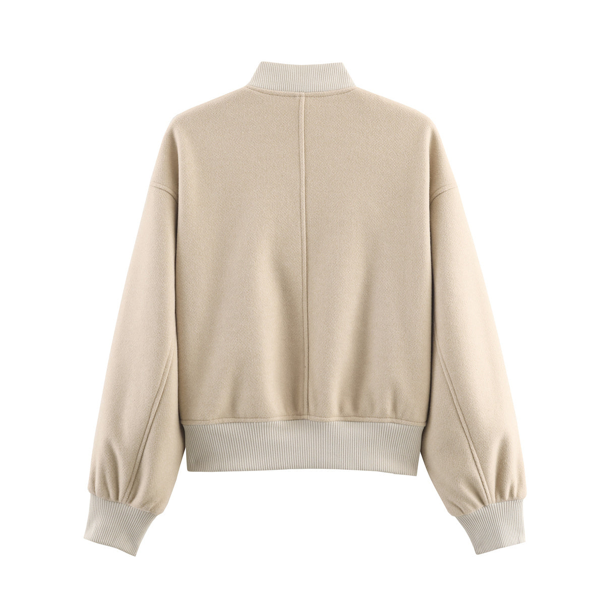 Women's standing collar soft wool blend jacket coat