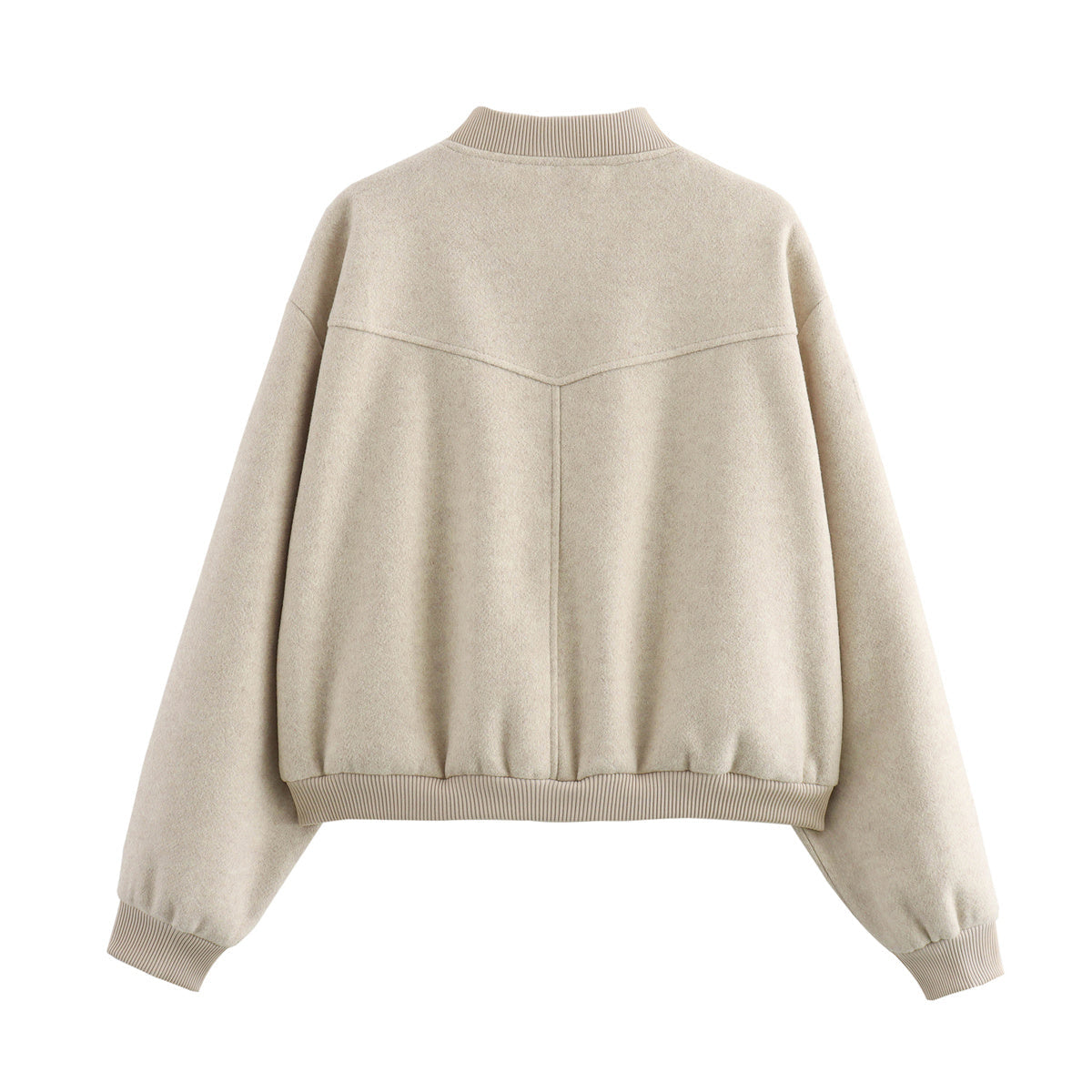 Women's short soft textured woolen jacket Coat