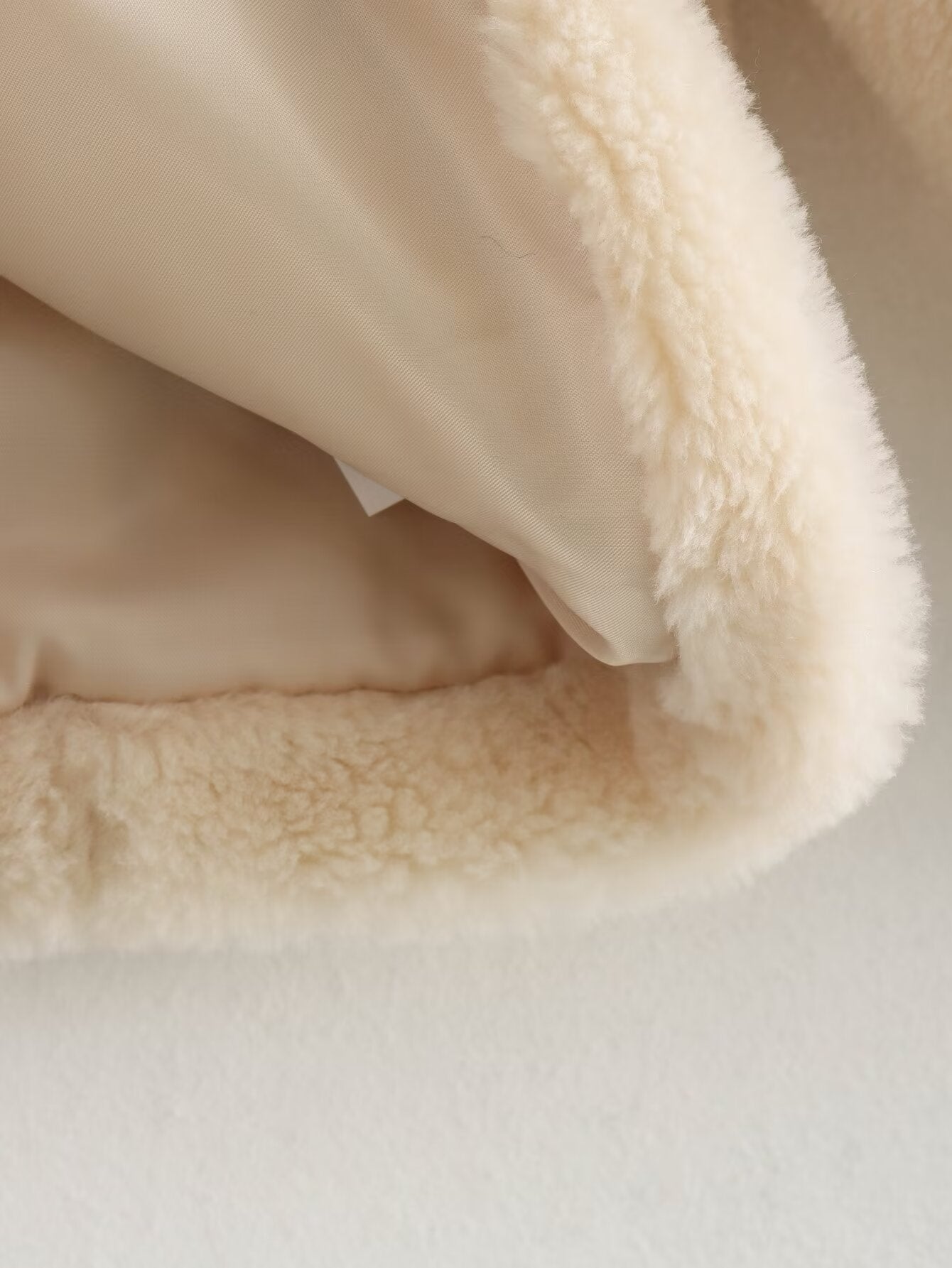 Women's new spring buckle round neck fleece Coat