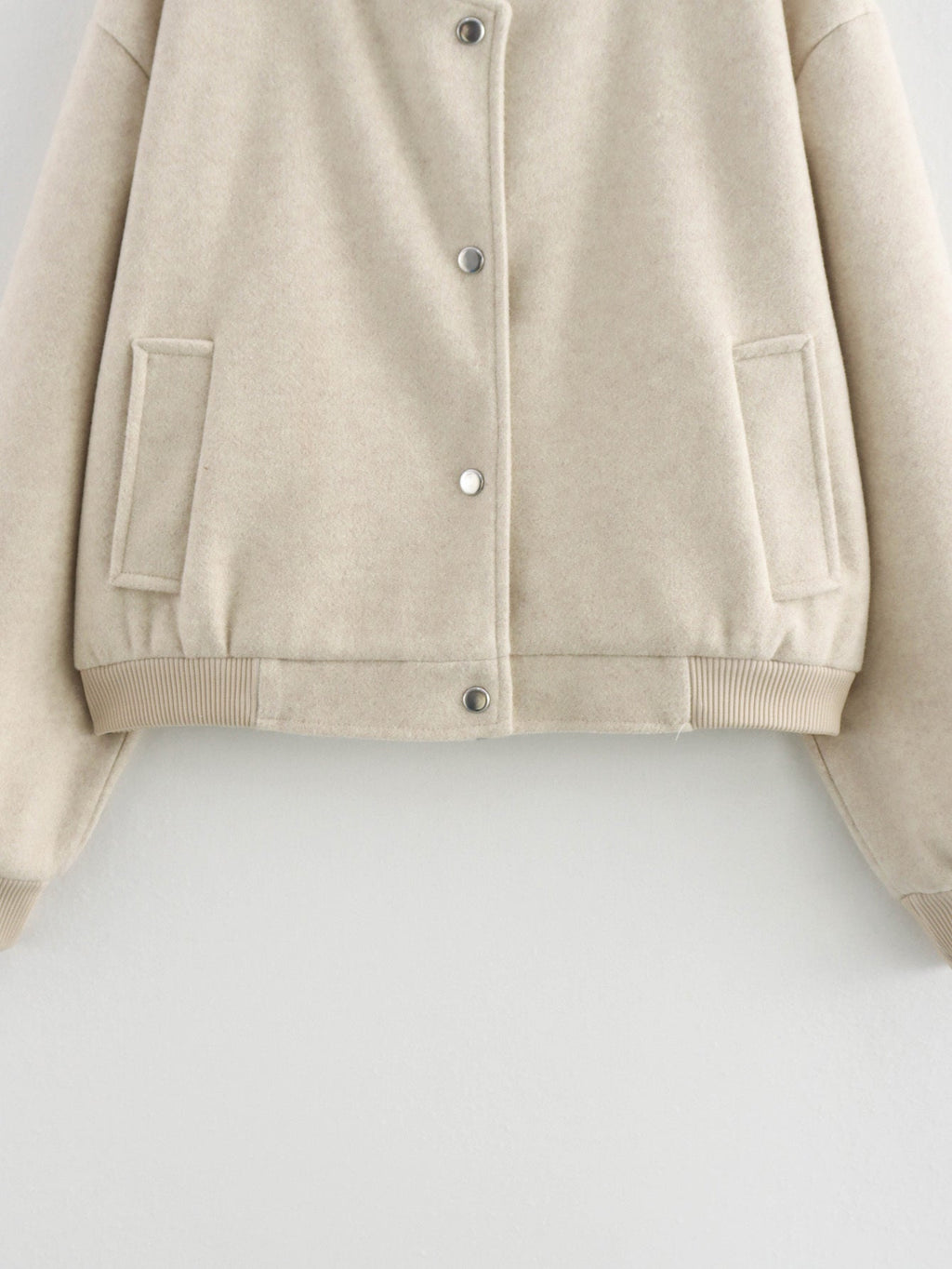 Women's short soft textured woolen jacket Coat